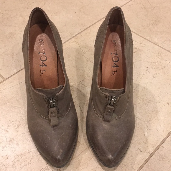 No. 704b grey leather oxford style pumps 37 - Picture 3 of 8